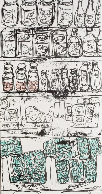 Subdivision, 장지에 채색, 각 142×74cm, 2010