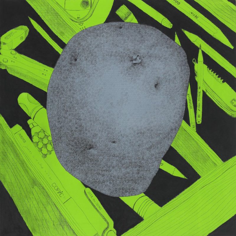 Sitz des Seins #15, 리넨에 연필, 목탄, 아크릴채색, 72.7×72.7cm, 2012