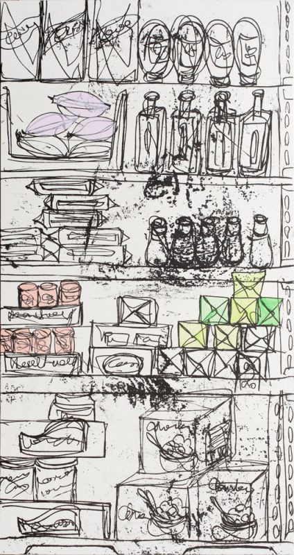 Subdivision1, 장지에 채색, 142×74cm, 2010