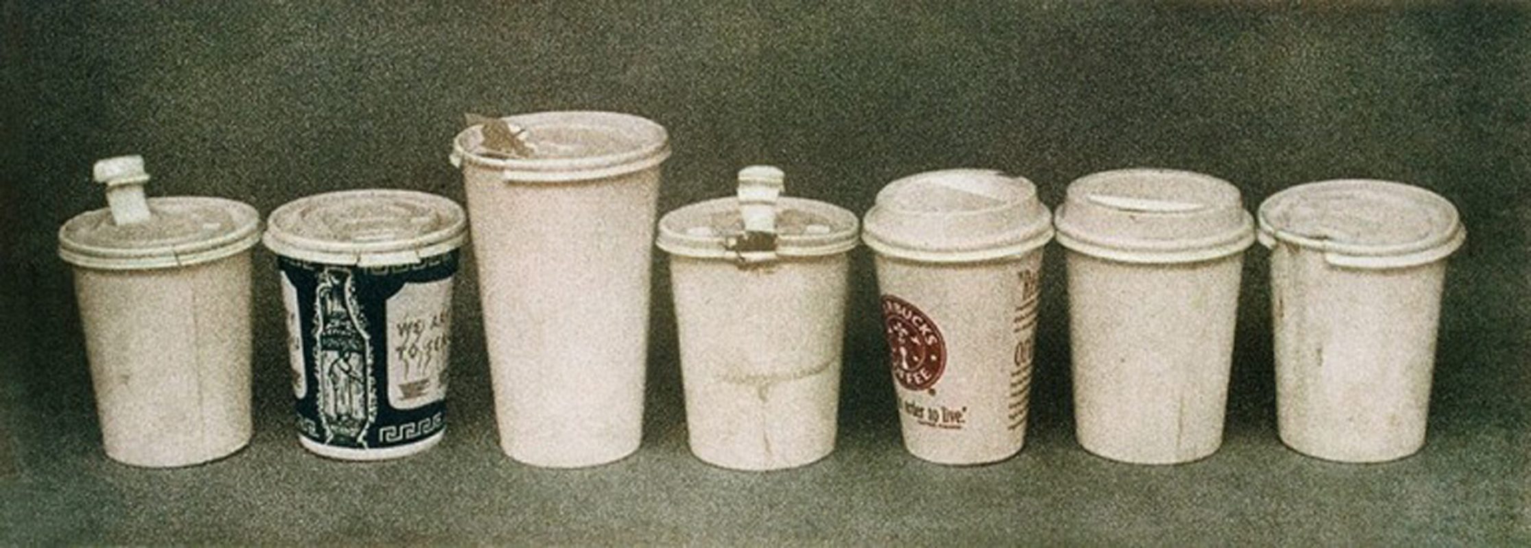 Coffee Cups, Gum Bichromate Print, 57x21cm, 1998(Edition of 5)