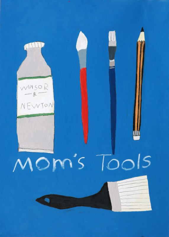 김윤우, Mom’s tools, Oil pastel on paper, 54.2x39.2cm, 2025