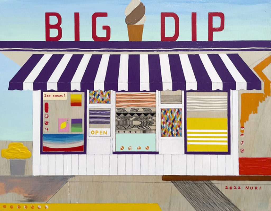 김누리, Big Dip Syracuse, Mixed media on woodboard, 41x53cm, 2022