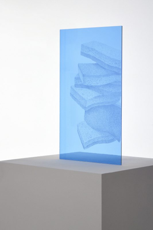 Build up, Engraved sheet-glass, 61x35cm, 2022