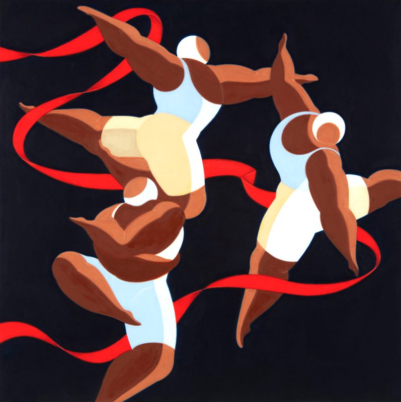 키미작, Dance with me tonight, Oil on linen, 100x100cm, 2024