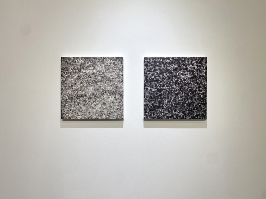 Space of text No.01, No.02, Stamp on rice paper, 30x30cm each, 2021