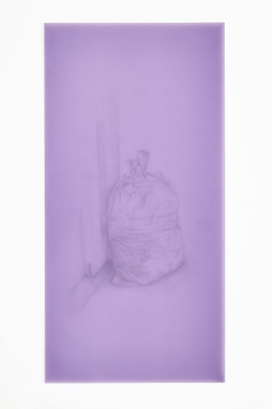 Non still life 01, Engraved sheet glass, 120x61cm, 2021