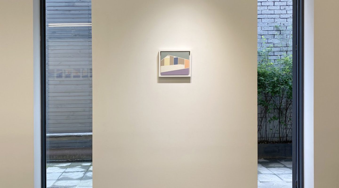 기억을 그리다 기억의 걸음, 캔버스에 테이프와 아크릴릭, 22×27cm, 2020
