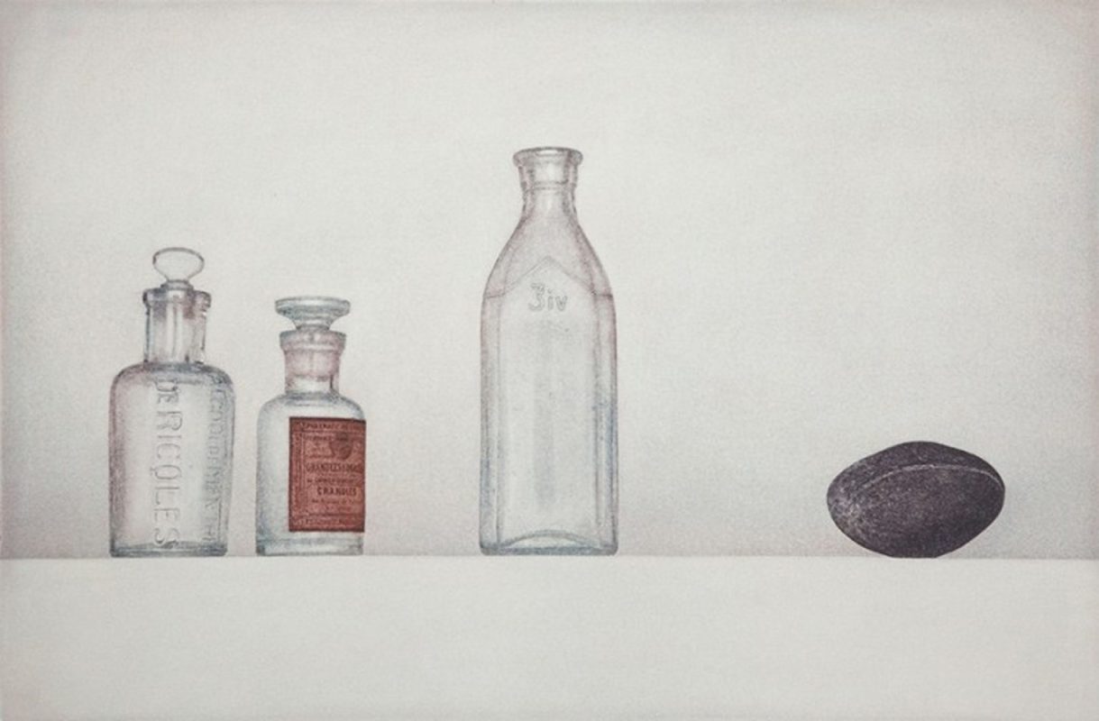 Stone & Bottles , Gum Bichromate Print, 45x68cm, 2012(Edition of 5)