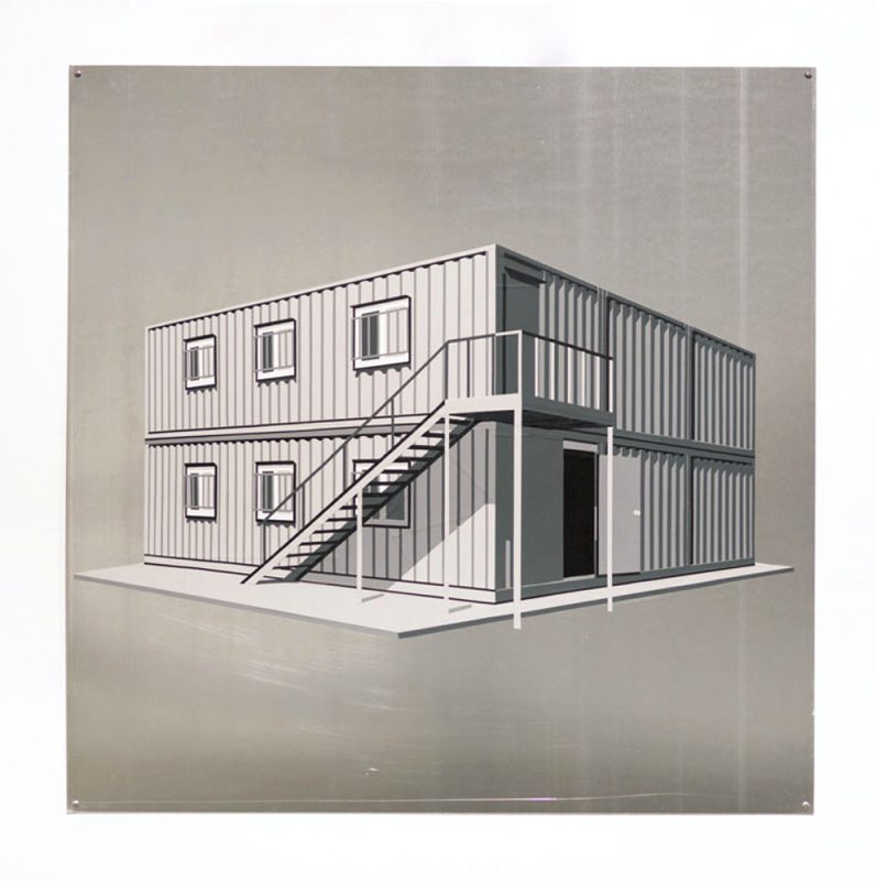 만능 컨테이너 프로젝트#3, 임시수소 알루미늄판에 시트지, 91.5×91cm, 2014