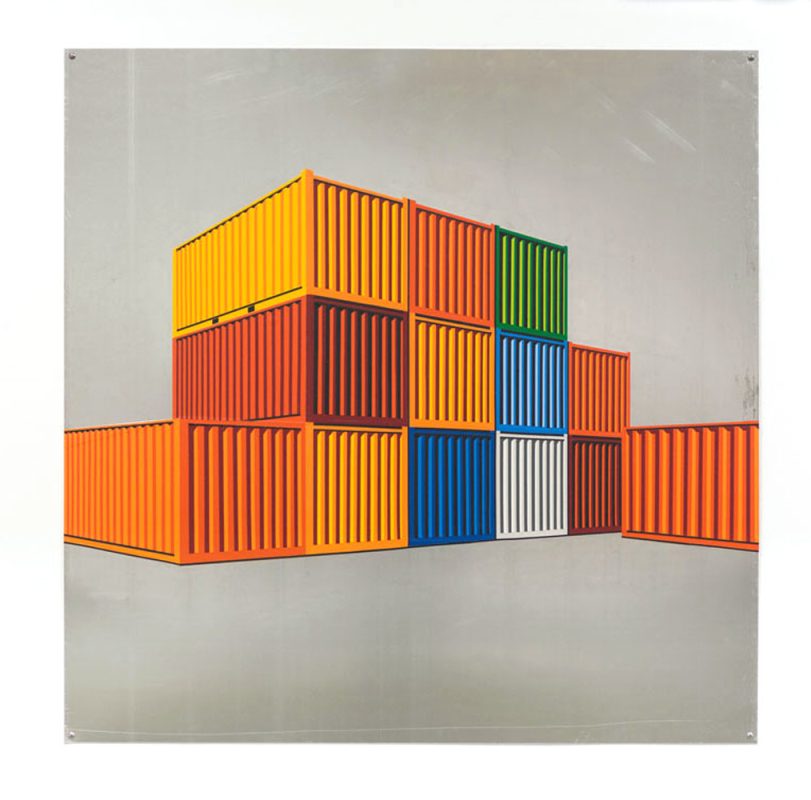 만능 컨테이너 프로젝트#5, 운송용_알루미늄판에 시트지, 91.5×91cm, 2014