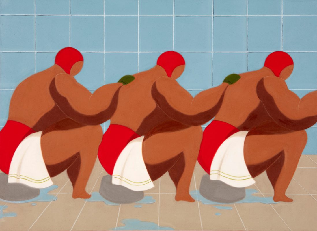 키미작, 주말 아침, 목욕탕에 갑니다, Oil on linen, 72.7x60cm, 2024