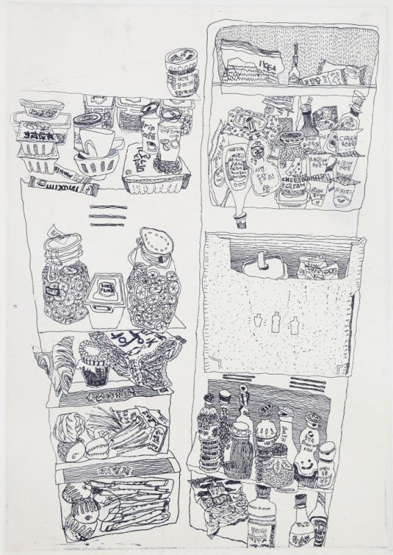 권옥주여주부38, Etching,chine colle, 29x24cm, 2018
