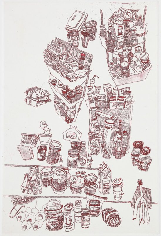 송선희여규방공예65, Etching chinecolle, 29x21cm, 2017