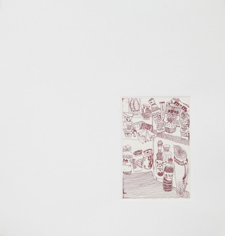 송선희여홍윤엄마65, Etching chine-colle, 15x10cm, 2018